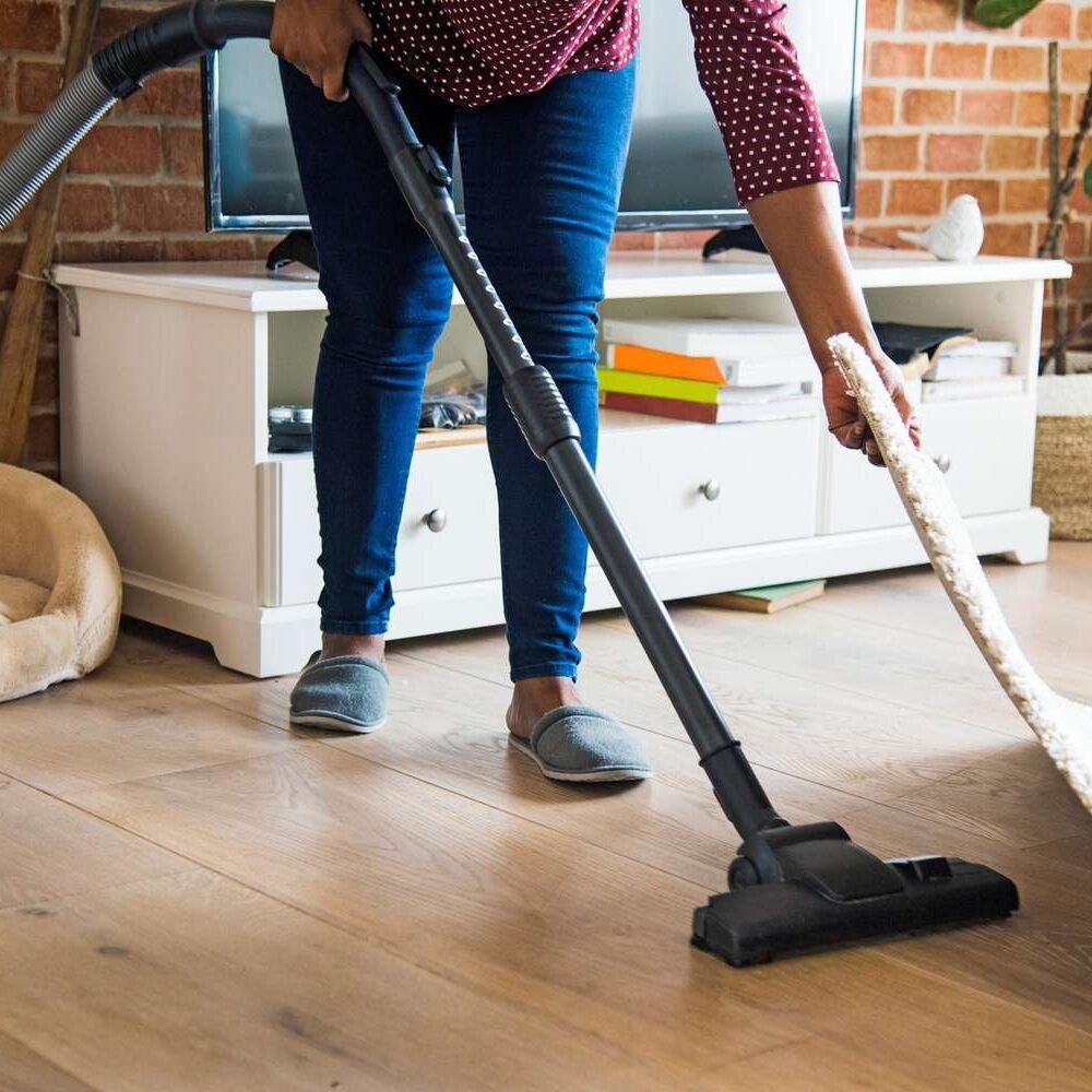 Professional cleaner at work